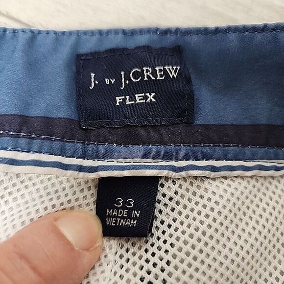 J‎ Crew Flex Board Swim Trunks Men's 33 Blue Stripe Double Drawstring Classic - Picture 4 of 12